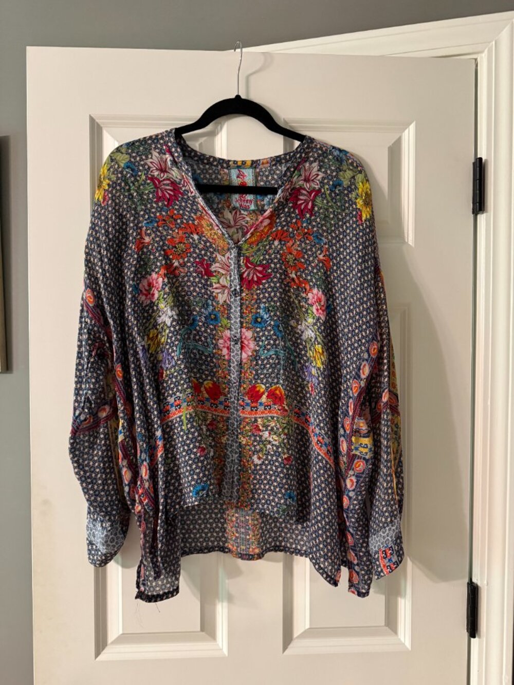 Johnny Was Floral Button-Down Blouse